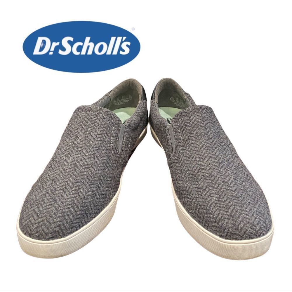 Dr. Scholl's Women's Dark Grey Charcoal Fabric Chevron Sneakers Loafers 9.5